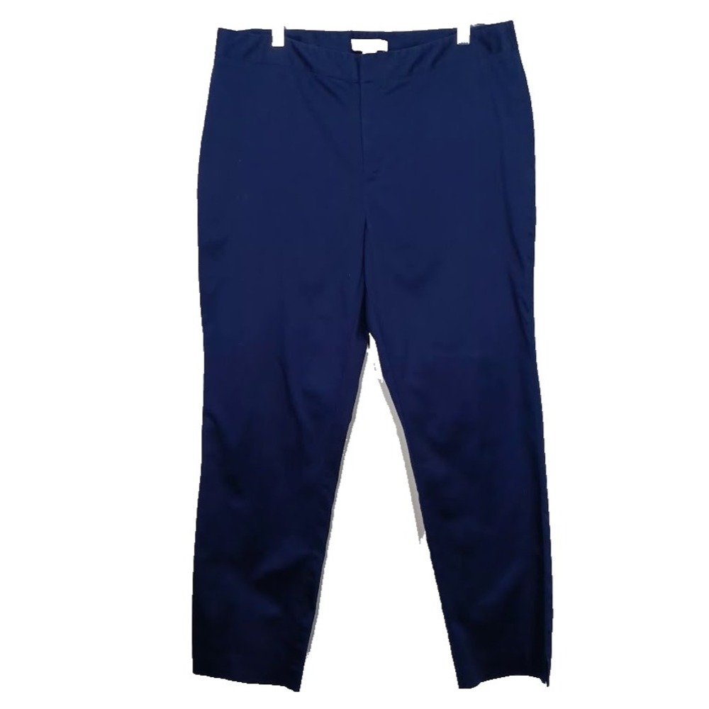 Coldwater Creek‎ Women's Navy Blue Slim Stretch Dress Pants Size 12 Cotton Blend